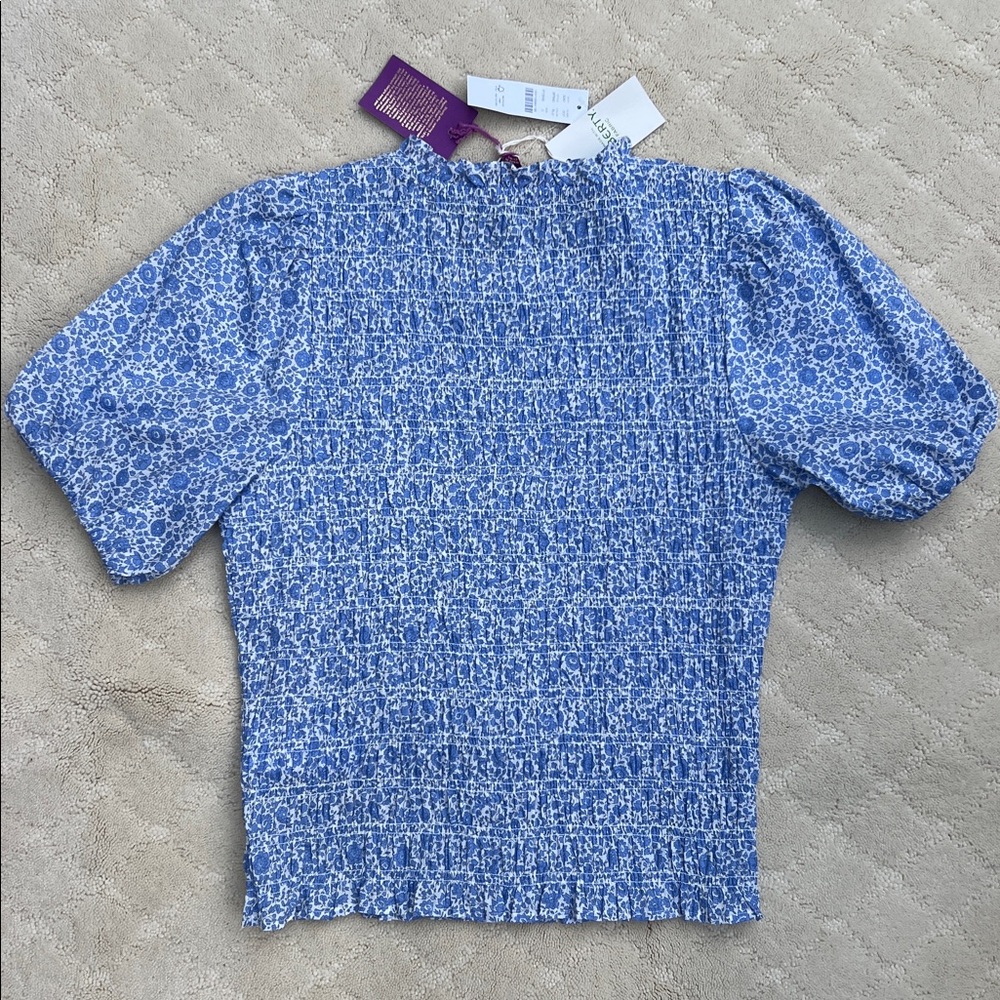 NWT JCrew Puff-sleeve smocked top Liberty® D'Anjo Coast fabric (Small) - Picture 6 of 6